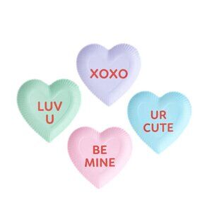 Conversation Hearts Melamine Plates Set of 4